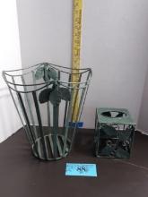 Metal Wast Basket and Tissue Holder