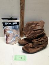Jockey Slimming Thongs Size xxl, Brown Boots Size 7.5M