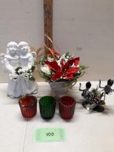 Christmas Lot, votives, Angels, floral