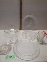 Clear Glass Lot, Microwave Plate, Cake Plate, Serving Bowl and more