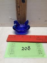 Mini Cobalt Blue Hen on Nest