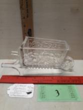 Vintage Gorham German Crystal Wheel Barrow, Small Chip, Hard to See