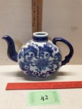 Blue and White Porcelain Moon Flask Teapot