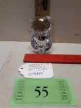 Fenton October Birthday Bear Clear Crystal Figurine
