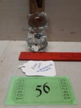 Fenton March Birthday Bear Clear Crystal Figurine