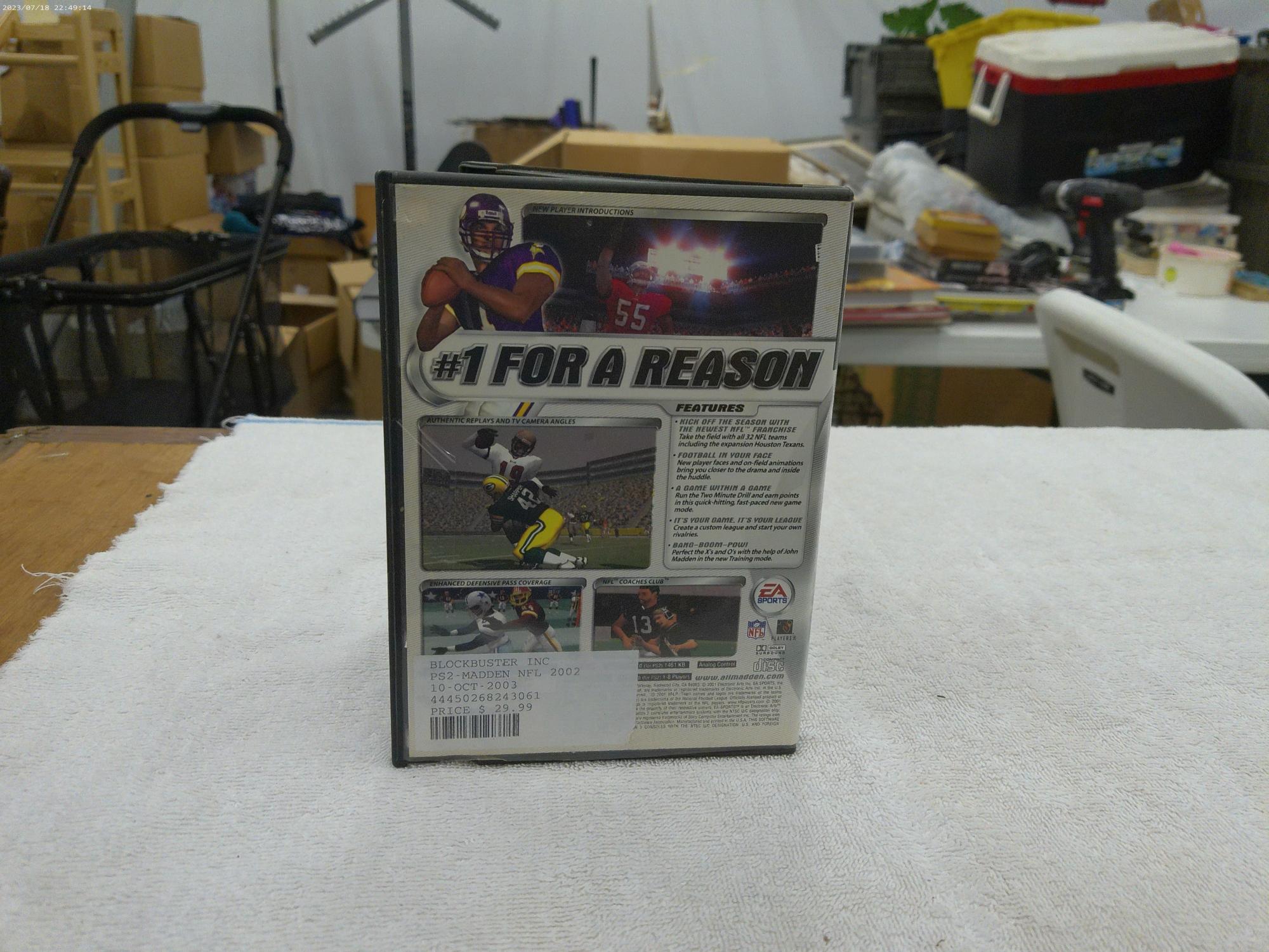 playstation 2 game, madden 2002 from 2001