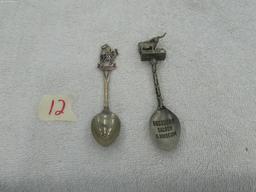 collector spoons, one from texas made in england and one from canada made in canada