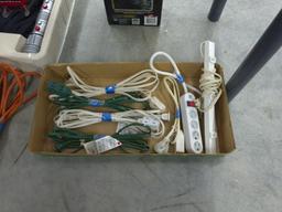 extension cords, 7 total various sizes and styles