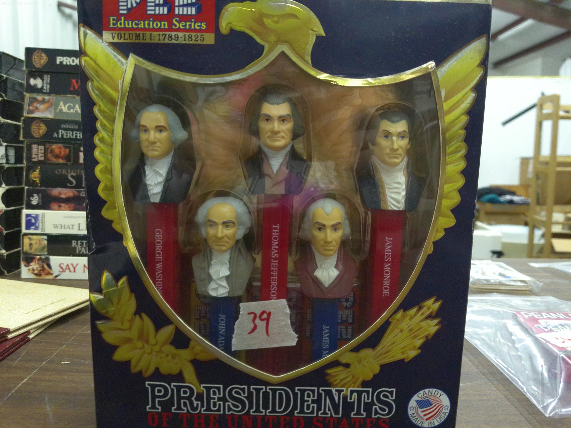 pez, presidents of the united states dispenser set 1st in the series comes with 5 total from washing
