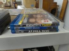 blu-ray movies, lot of 3 popular films