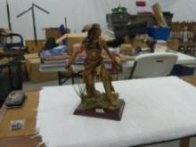 native american statue, large figure of a warrior titled the great spirit 13in tall