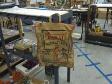 vintage rice sack tote bag, handmade tote bag made of a vintage royal basmati rice sack 16in deep an