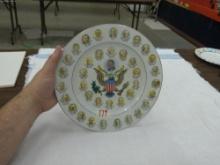 vintage collector plate, u.s. presidents plate from 1977 made in japan