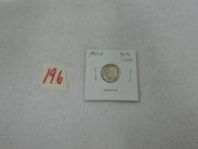 silver dime, 1947-D FDR dime in card