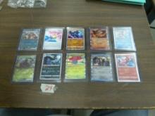 pokemon cards, 10 holograhic japanese cards in hard protective card sleeves