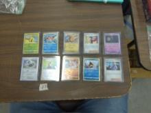 pokemon cards, 10 holographic english cards in hard protective sleeves