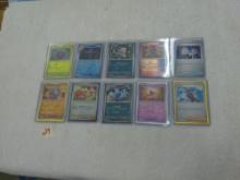 pokemon cards, 10 holographic english cards in hard protective sleeves