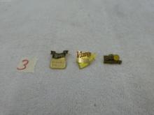 vintage fast food lapel pins, lot of 3 wendy's employee pins