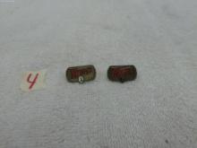 vintage fast food lapel pins, lot of 2 silverplate wendy's years of employment pins