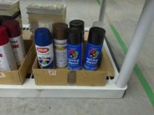 spray paint, 7 cans in good shape see lids for what colors they are