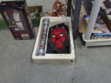star wars costume, late 1990s darth maul with double sided lightsaber youth size