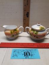 Vintage Nippon Hand Painted Creamer and Sugar