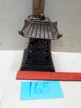Pagoda Lantern Lotus Candle Holder, Cast Iron