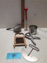 Vintage Kitchen Utensils, Sifter, Chopper and more