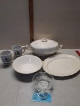Misc Glass Lot, Corelle Cups, Platter and more