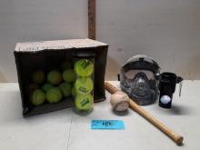 Misc Lot, Tennis Balls, Braves Souvenir Bat and more