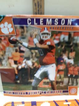 Clemson Calendar and Tag, Twin Tower Memorial Plat, Brass Snuffer, candle holder