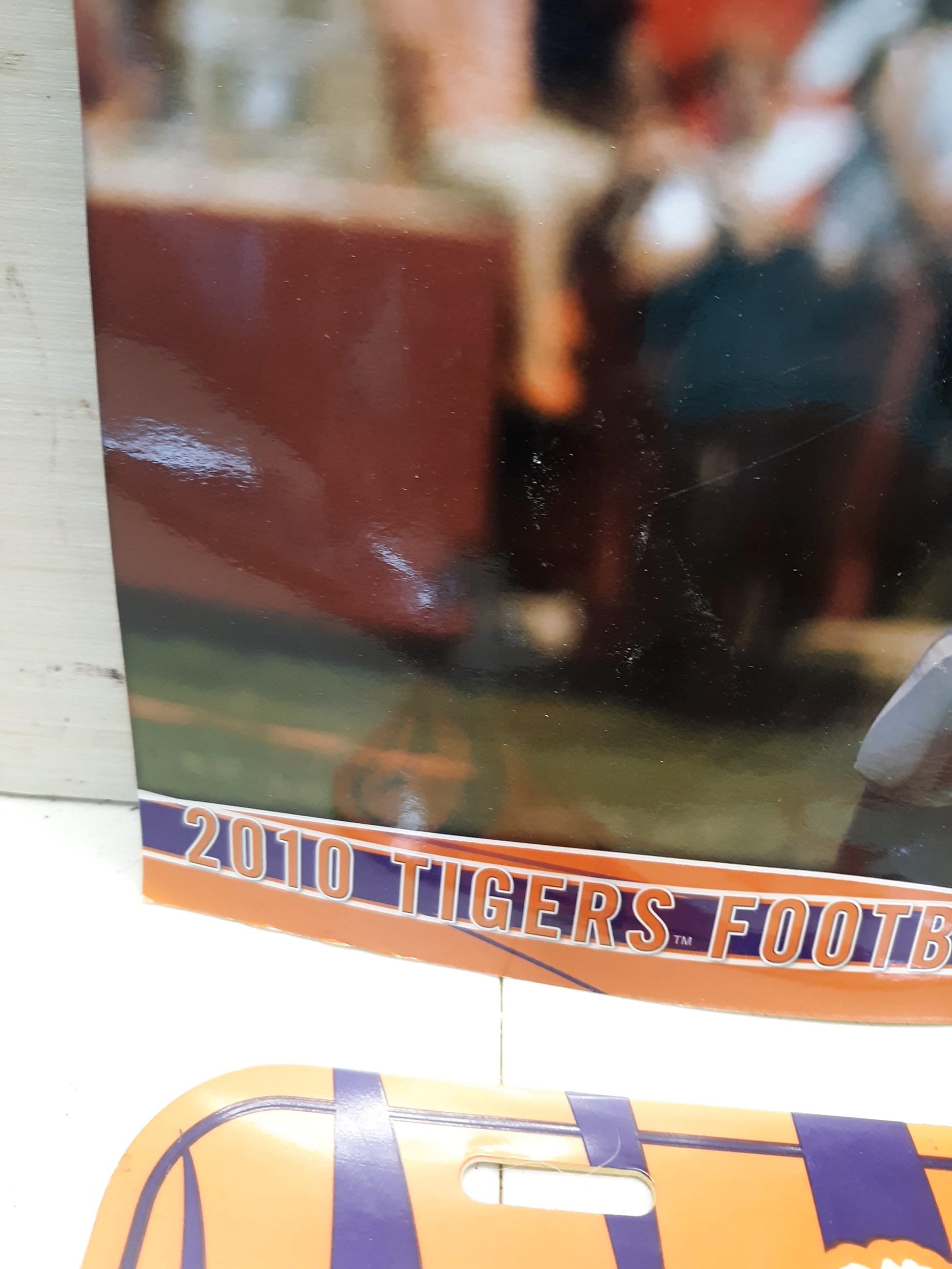 Clemson Calendar and Tag, Twin Tower Memorial Plat, Brass Snuffer, candle holder