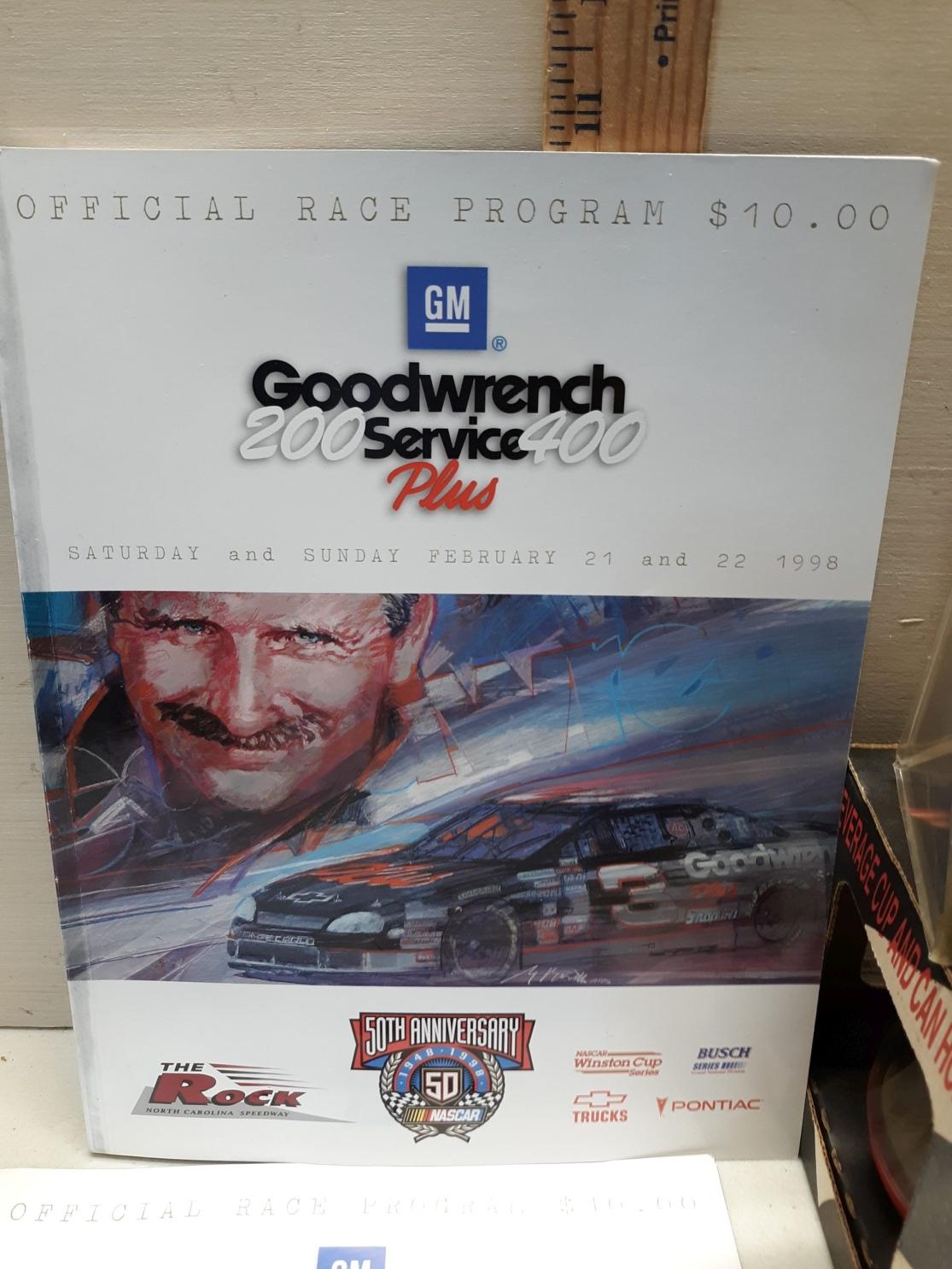Nascar Lot, 1998 Program, Bill Elliott Helmet Cup Holder, Tire, Pin