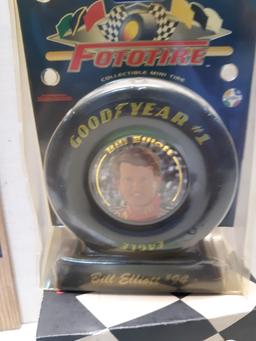 Nascar Lot, 1998 Program, Bill Elliott Helmet Cup Holder, Tire, Pin