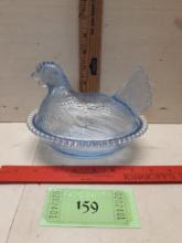Vintage Light Blue Hen On Nest