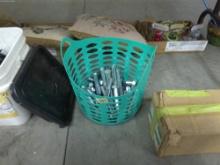 hex bolts, large lot of 5in yellow zinc coated HKL bolts