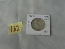 kennedy silver half dollar, 1968-D in card AU grade
