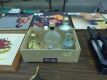 home decor, vintage avon bottles, snowglobe, candle snuff, and more