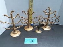 Vintage Gold Colored Jewelry/Photo Tree Stands