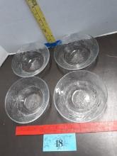 Holly Tree Clear Glass Christmas, 6.5" Soup/Salad Bowls