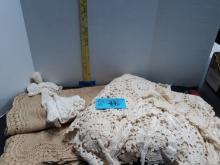 Vintage Crocheted Angel, Table Cloth, Crocheted lace table cloth