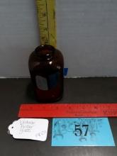 Vintage Amber Glass Bottle, 1900's