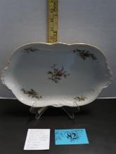 Vintage Rosenthal Classic Rose Oval Scalloped Server, Gold Trimmed, Germany