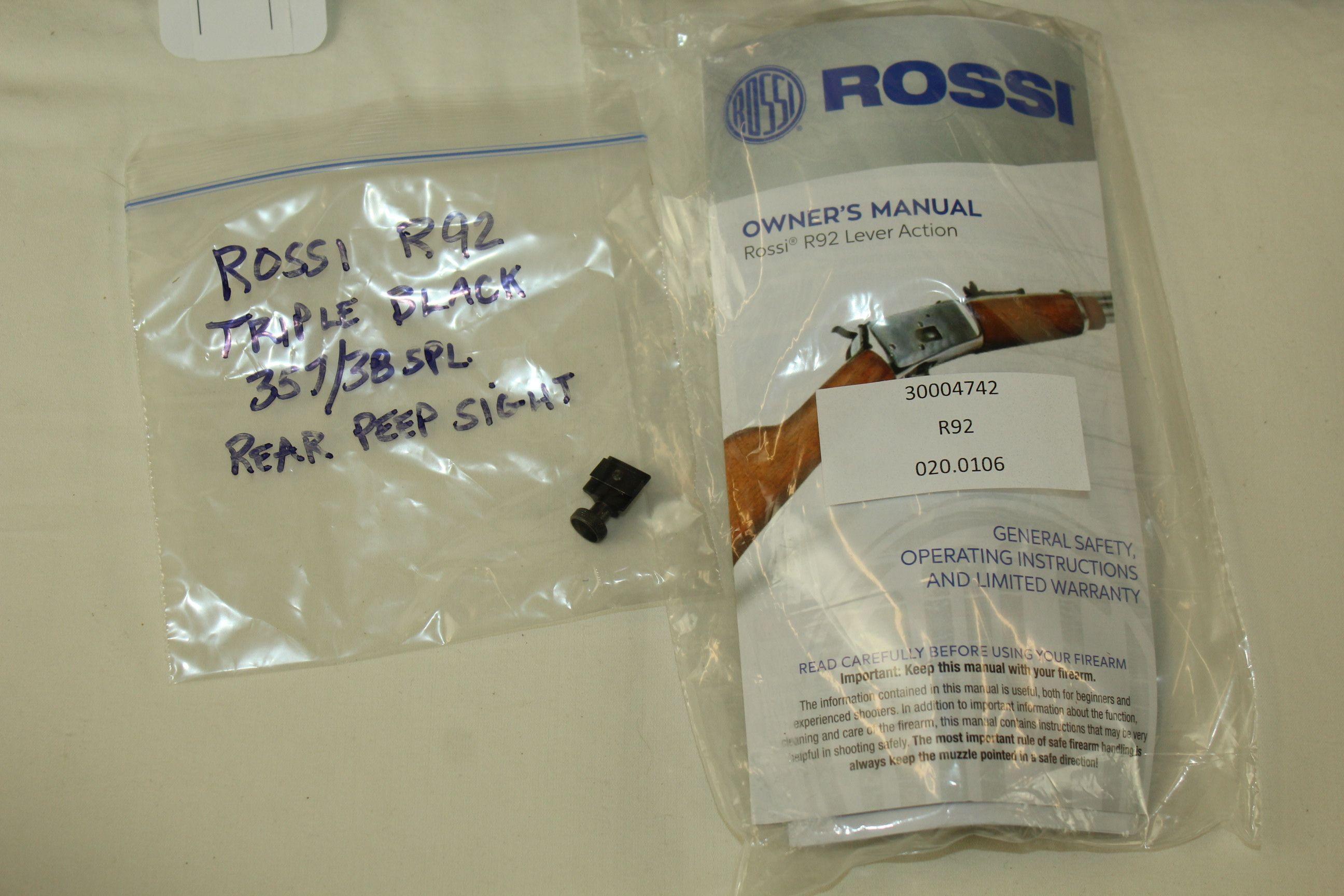 Rossi R92 Lever Action .357 Mag/.38 SPL. Rifle in Triple Black. New!