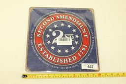 "Second Amendment Established 1791" Metal Sign. New!