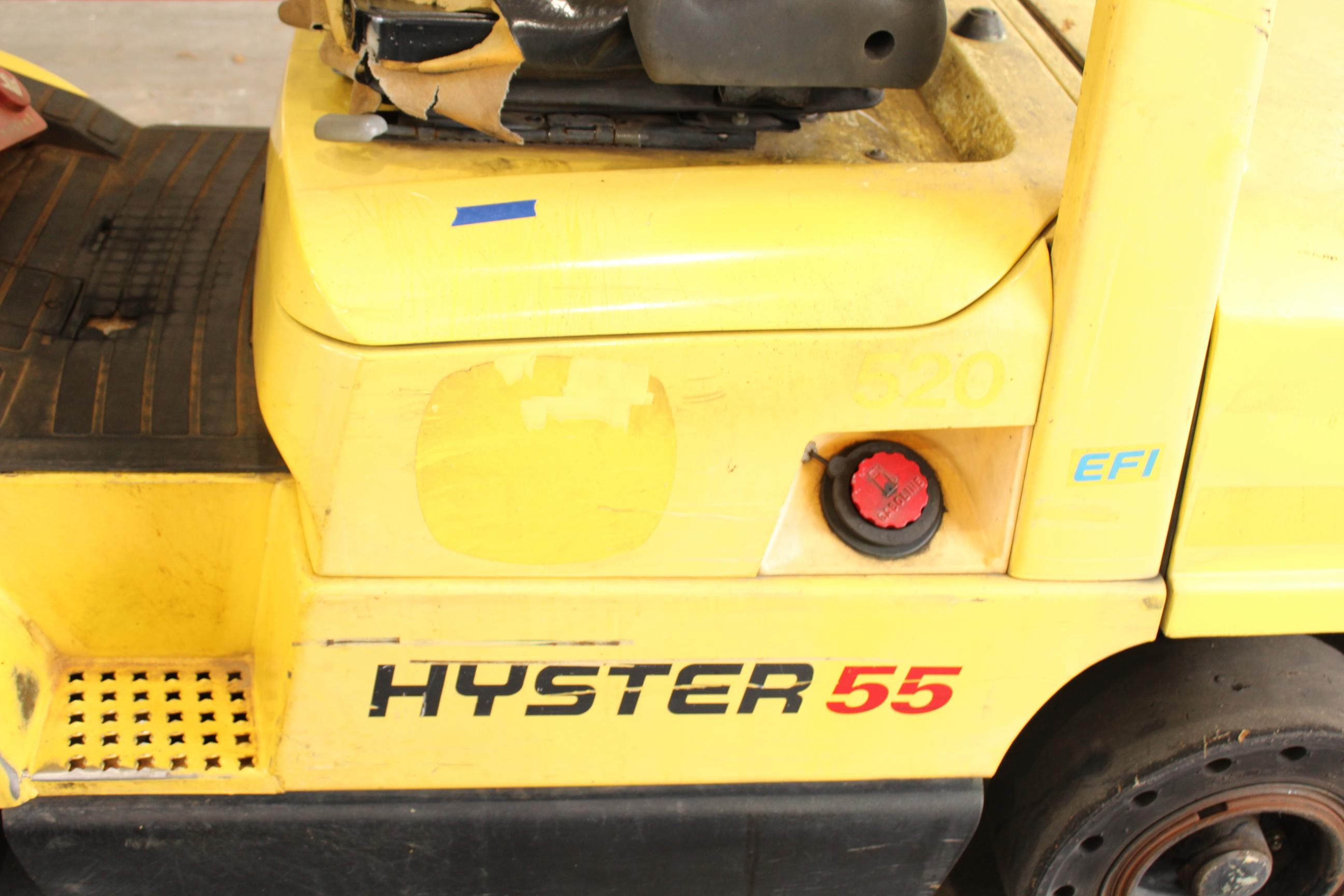 Hyster H55XM Gas Forklift w/4508 Hours, 5500lb. Capacity