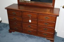 Young-Hinkle Solid Cherry 9 Drawer Dresser w/Mirror
