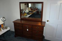 Young-Hinkle Solid Cherry 9 Drawer Dresser w/Mirror