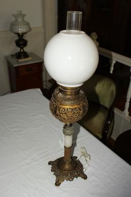 Brass Candle Stick Globe Lamp