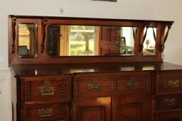 Mahogany Buffet w/Mirror.  Has been used as Entertainment Center